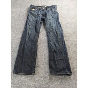 Bragg Jeans Mens 38X33 Blue 4 Button Fly Button Waist Baggy Fit